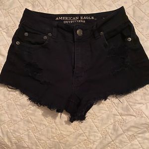 American Eagle Black Shorts with Holes